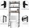 3-Tier Over-The-Toilet Storage Organizer | 30lb/Shelf Heavy-Duty Wooden Bathroom Rack with Anti-Tip Kit & 4 Hooks | 63.6" Freestanding Space-Saver for Laundry Room, Restroom (Black)